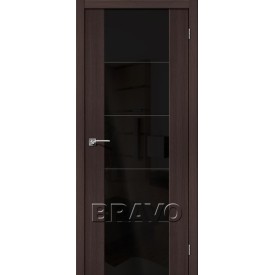 Дверь межкомнатная экошпон Браво V4 BS Wenge Veralinga полотно со стеклом